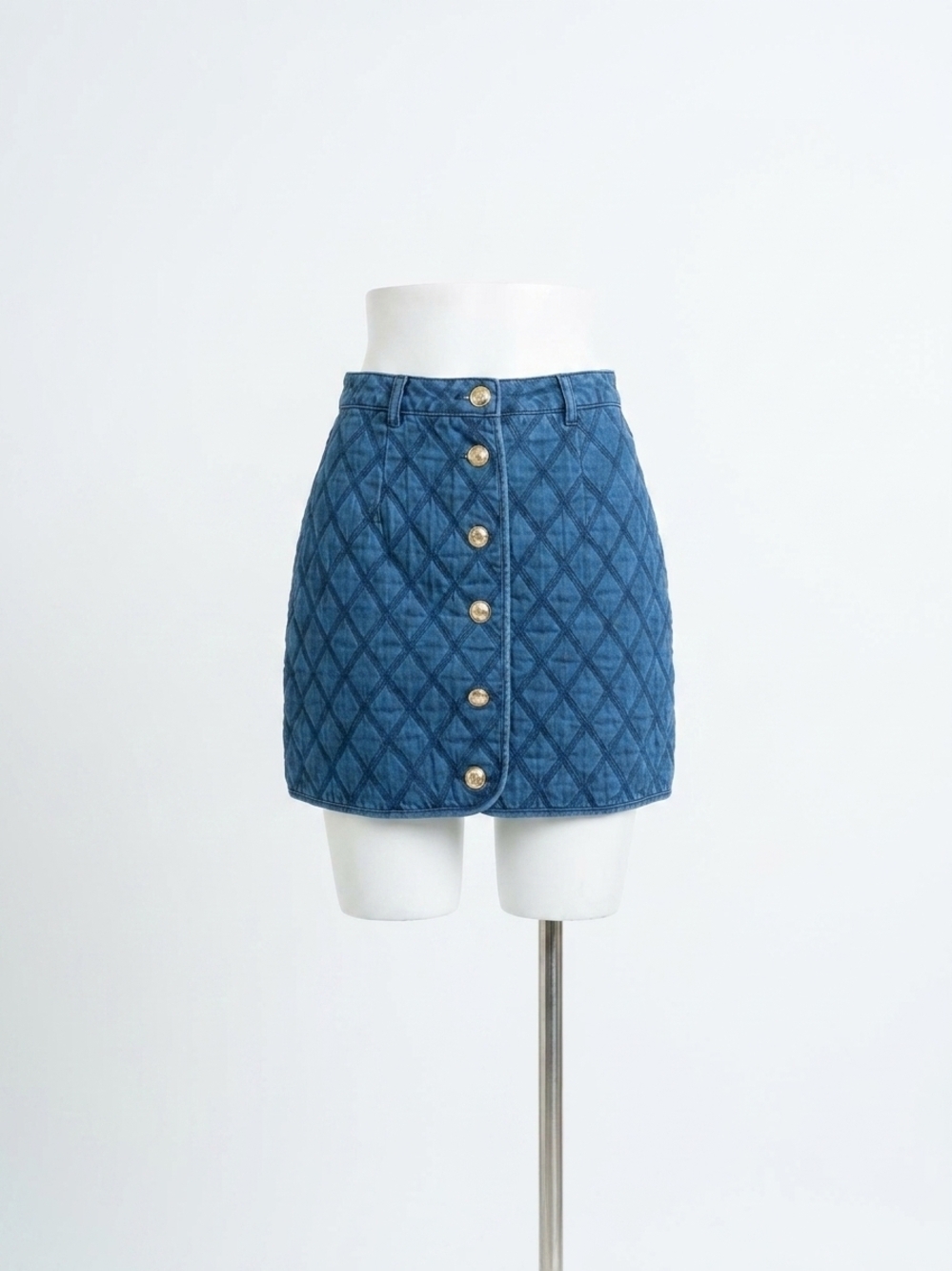 NEW KARLIE denim stitch skirt in indigo